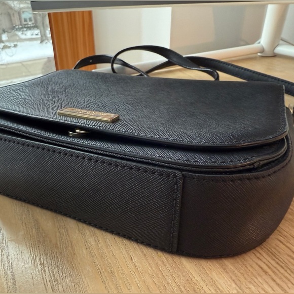 Kate Spade Black Leather Purse Crossbody Satchel Tote Bag Messenger Adjustable - Picture 5 of 14